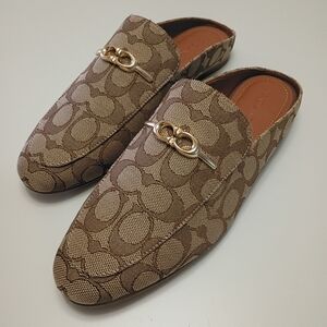 Coach Brown Signature Flats (NWOT)
